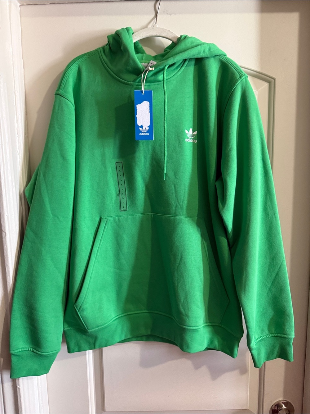 adidas Men's Bright Green Trefoil Pullover Hoodie